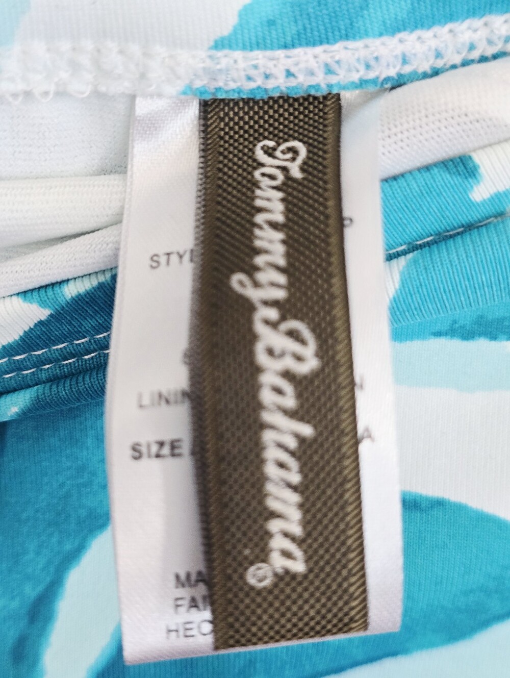 Tommy Bahama Teal and White Palm-Print One-Piece Swimsuit - Picture 5 of 8